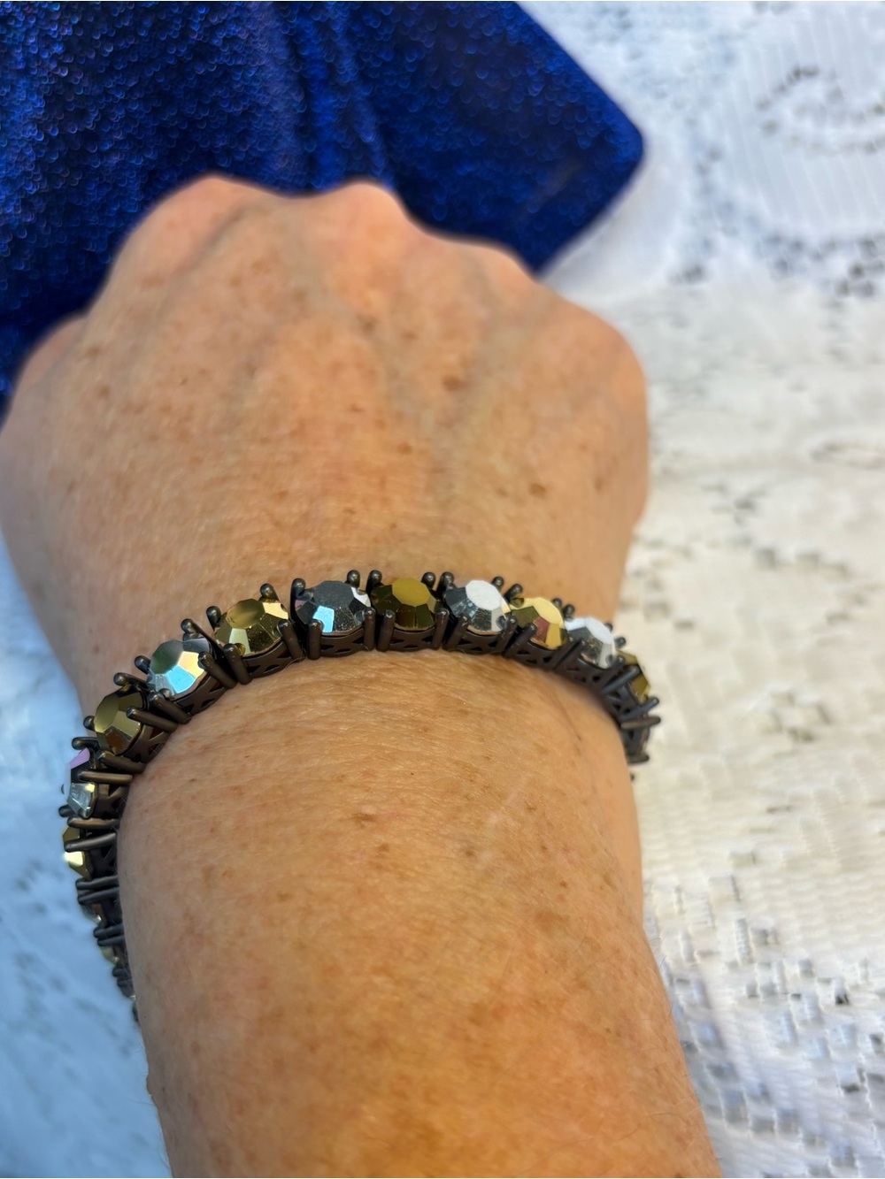 Park Lane Champion Two-Tone Crystal Bracelet in Gold & Silver Hematite Setting - Picture 4 of 10